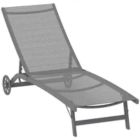 Outsunny Sonnenliege, Dunkelgrau, Metall, 165x102x66 cm, Gartenmöbel, Gartenliegen