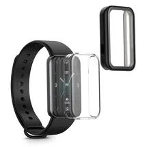 kwmobile 2x Silikon Hülle für HONOR Band 9 Schutzhülle - Fullbody Display Cover Set aus Silikon - Transparent Schwarz - Transparent