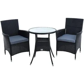 Estexo Polyrattan Set 7-tlg. Schwarz