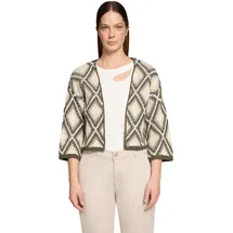 Cartoon Strickjacke mit Jacquard Khaki/Beige 36