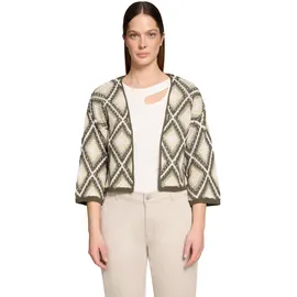 Cartoon Strickjacke mit Jacquard Khaki/Beige 36