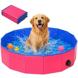 Hundepool,100x30cm Hundebadewanne Faltbarer mit Ablaufloch,Planschbecken für Haustiere,Faltbarer Pool,Hundeplanschbecken,Robustes Planschbecken Pool für Hunde und Katzen