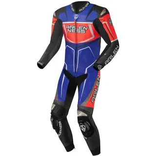 Arlen Ness Motorradkombi Alcarras Race perforierte 1-Teiler Känguru Motorrad Lederkombi Perforiert blau|rot|schwarz 48