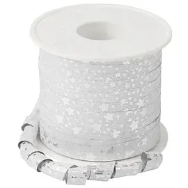 PATTBERG PRÄSENT Geschenkband Glitter Star mattglänzend silber 10,0 mm x 100,0 m