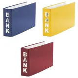 Livepac-Office 3 Bankordner / 140x250mm / für Kontoauszüge / Farbe: je 1x rot, blau, gelb