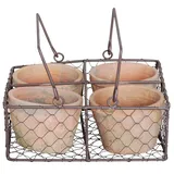 Esschert Design Esschert AT12 at 4 Töpfe im Drahtkorb/Henkel