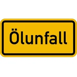 Schild Ölunfall, Aluminium, reflektierend RA1 (Typ 1), 600x300 mm