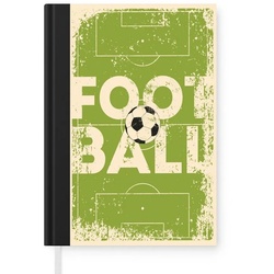 MuchoWow Notizbuch Zitate – Fußball – Sport – Vintage, Journal, Merkzettel, Tagebuch, Notizheft, A5, 98 Seiten, Haushaltsbuch bunt