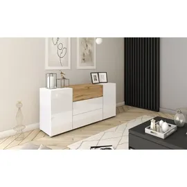 Home Affaire Sideboard BERLIN 150 x 66,3 x 39 cm Weiß / Braun