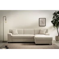 INOSIGN Ecksofa Turah 2, L-Form, in Cord u. wasserabweisender Microfaser, Federkern, B/T/H: 241/146/79 cm, incl. Zierkissen, wahlweise mit Bettfunktion beige