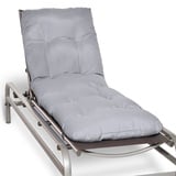 Beautissu Auflage für Gartenliege Flair RL - Deckchair Auflage 190x60x8 cm - Polster für Sonnenliege Liegestuhl Auflage für Gartenmöbel in Hellgrau