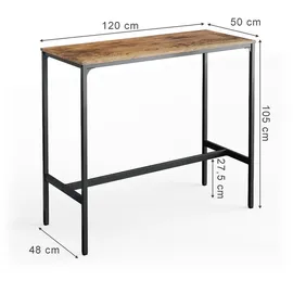 Vicco Bartisch Fyrk 120 x 50 cm Eiche rustikal/Schwarz
