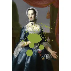 Acrylglasbild QUEENCE "Frau mit Farbklecks", grün, T:2,4cm, Bilder, Fine Art-Print in Galeriequalität