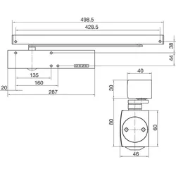 GEZE Gleitschiene E-BG, silber