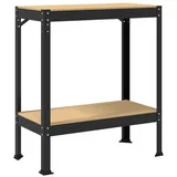 vidaXL Werkbänke mit Regal Schwarz 81x41x145 cm Holzwerkstoff