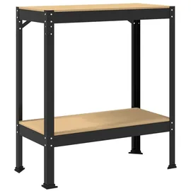 vidaXL Werkbänke mit Regal Schwarz 81x41x145 cm Holzwerkstoff