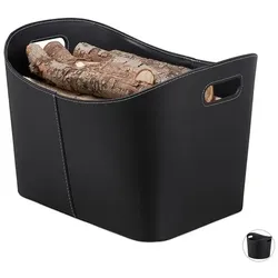 relaxdays Kaminholzkorb Kunstleder XL