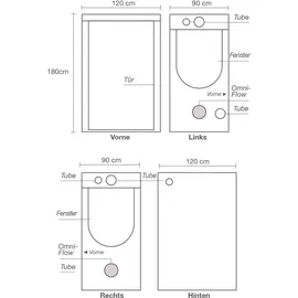 HOMEbox Growbox Wachstumszelt 120 x 90 x 180 cm