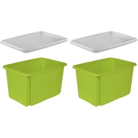 keeeper Aufbewahrungsbox »emil«, (Set, 2 St.), 45 L, mit Deckel, hochwertiger Kunststoff, grün