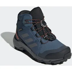 Wanderschuh ADIDAS TERREX "ORGANIZER MID GORE-TEX", Gr. 39, blau (wonder steel, grau three, impact orange), Textil, Synthetik, sportlich, Schuhe, wasserdicht
