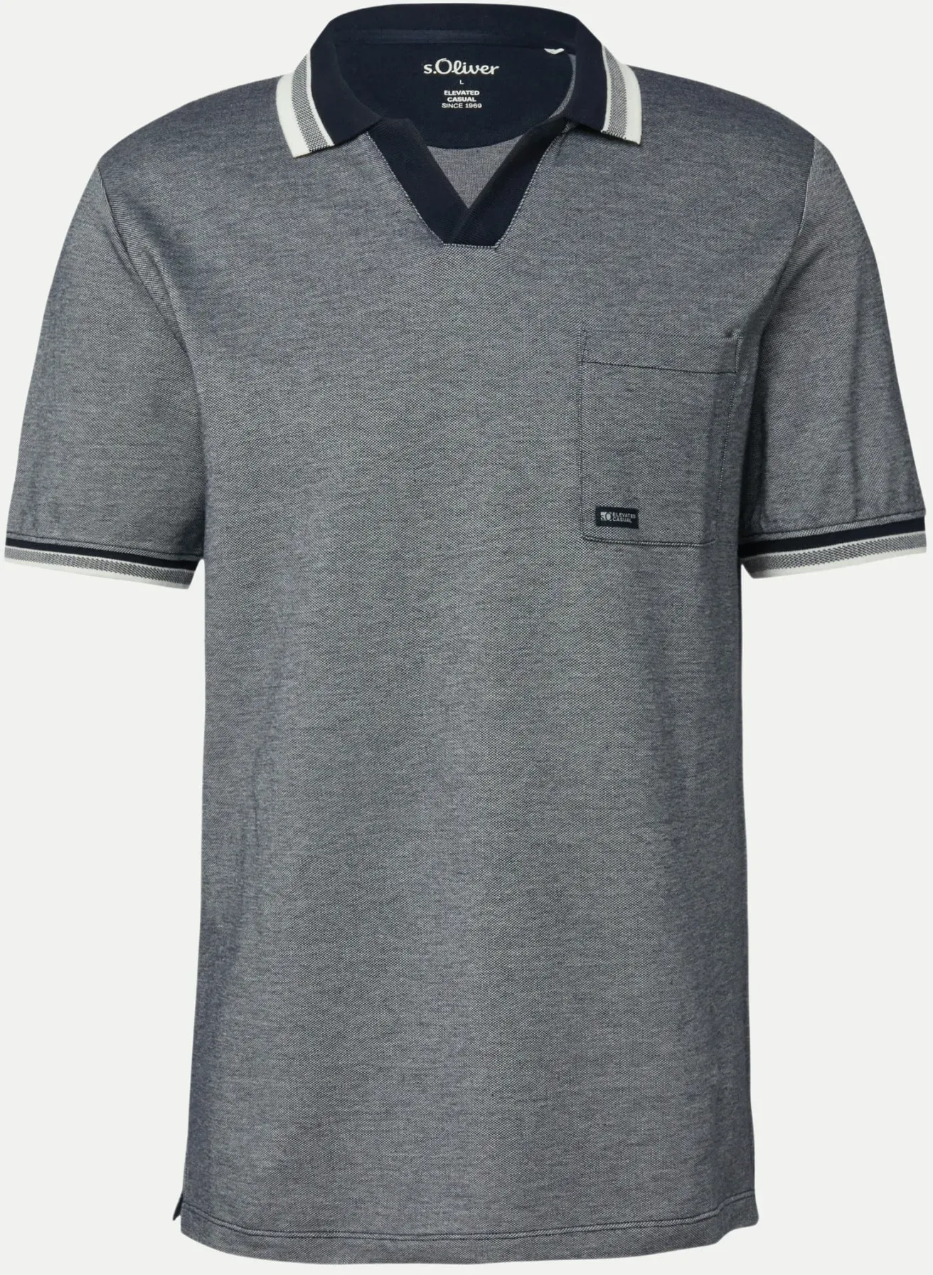 Poloshirt in Bi-Color-Optik Grau S