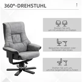Homcom Relaxsessel mit Hocker Mikrofaser 100 x 100 x 100 cm