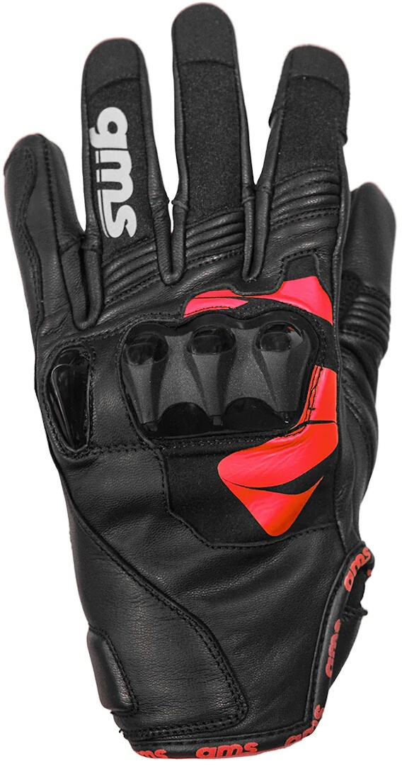 GMS Curve Motorfiets handschoenen, zwart-rood, XL