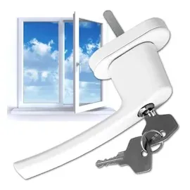 Tectake tectake® 2 Fenstergriffe abschließbar - weiß