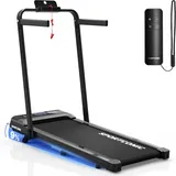 Sportconic Elektrisches Laufband 12 km/h, Klappbares Walking Pad Zuhause & Büro, 9 % Steigung, LED-Display, Tablet-Halter - Schwarz