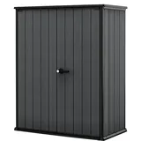 KETER Cortina Alto Aufbewahrungsbox, Geräteschuppen, 1400l Fassungsvermögen, Außenmaße 140x73,6x170,4cm, Evotech Material, Wasserdicht