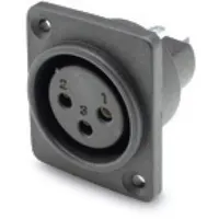 HICON HI-X3DF-HD-B XLR-Steckverbinder Flanschbuchse Polzahl: 3 Schwarz 1St.