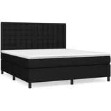 vidaXL Boxspringbett mit Matratze Schwarz 160x200 cm Stoff1398865