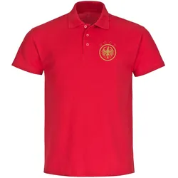multifanshop Poloshirt - Deutschland - Adler Retro Gold - Druck gold metallic - Polo