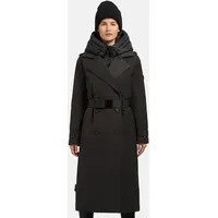Khujo Damen, Wintermantel Warmer Trenchcoat mit Taillengürtel und abnehmbaren