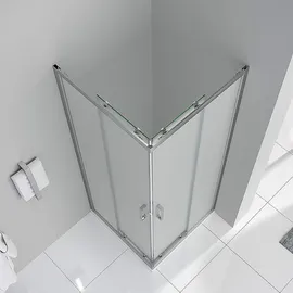 iflair Diana Eckdusche mit Schiebetür rechts 90 x 90 cm silber/satiniert DK77