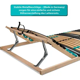 Coemo Lattenrost DRÖMSON 28 Federleisten Kopfteil verstellbar 140 x 200