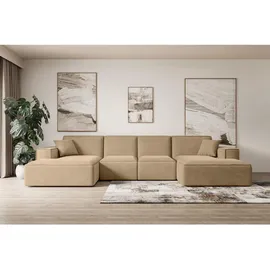 altdecor Wohnlandschaft, Beige, Textil, 6-Sitzer, U-Form, 349x80x169 cm, Wohnzimmer, Sofas - Couches, Wohnlandschaften, Wohnlandschaften in U-Form