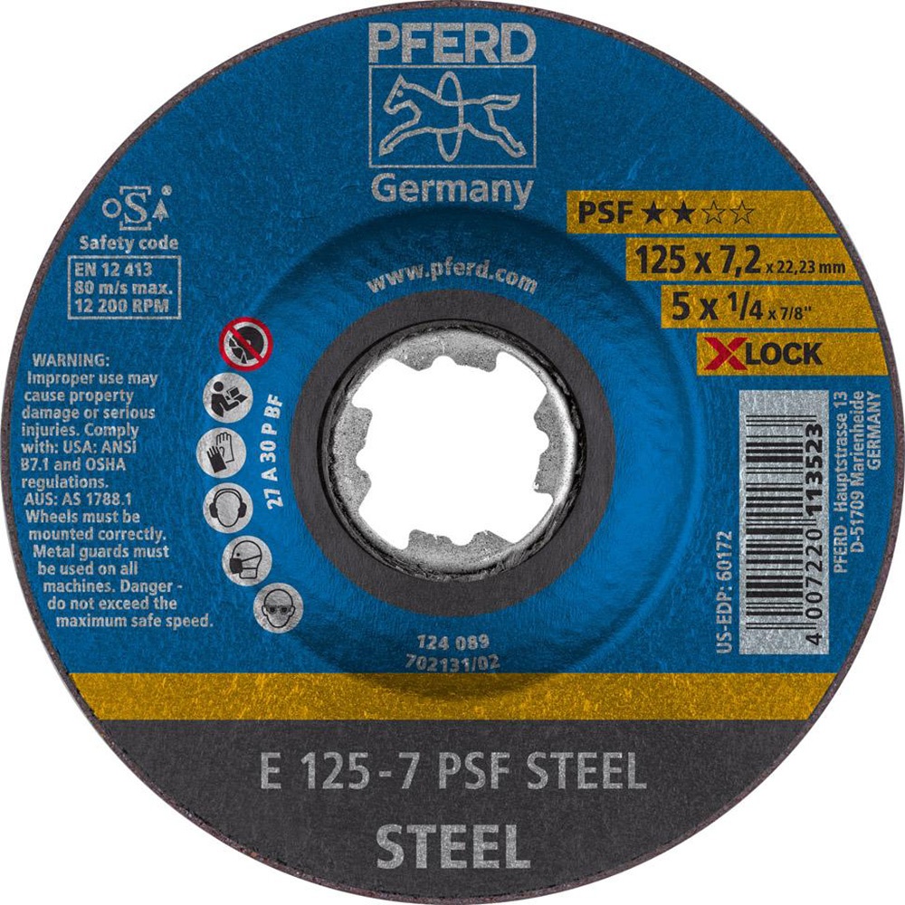 Preisvergleich Produktbild PFERD Schruppscheibe PSF X-LOCKSTEEL 115x7mm