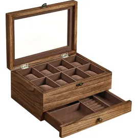 Songmics Uhrenbox mit 8 Fächern,