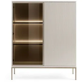 komodee Vitrine Laval mit LED Beleuchtung 104 x 39 x 126 cm KASCHMIR