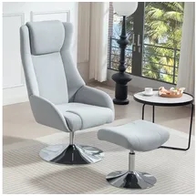Homcom Relaxsessel 68 x 118 x 84 cm Grau mit Hocker
