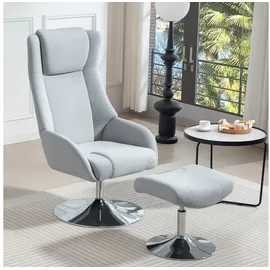 Homcom Relaxsessel 68 x 118 x 84 cm Grau mit Hocker