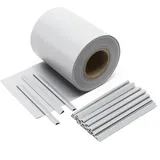 Wiltec Sichtschutz Streifen, 35mx19cm grau aus PVC 450g/m2, mit 20 Clips, Zaunfolie
