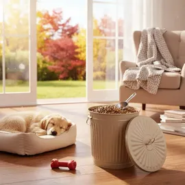 Jinfa Ascheeimer Metall Ø 21,5 cm 7 l Beige