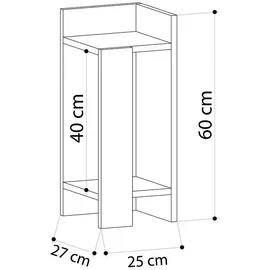 Decortie | Nachttisch Chelsey braun Spanplatte 25x60x25 cm Beige,
