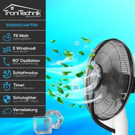 Tronitechnik Standventilator 75 cm Türkis
