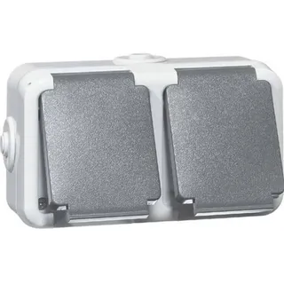 Peha Schuko-Steckdose 2-fach Grau 1 St.