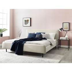 Polsterbett ANDAS "Edvard", beige (creme), B:202cm H:97cm L:221,5cm, Betten, mit gepolstertem Kopf- & Fußteil