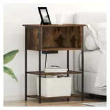 vidaXL Nachtschrank Geräucherte Eiche 55 x 31 x 76 cm Braun
