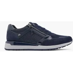 Leder Komfort Schnürer - Damen - blau